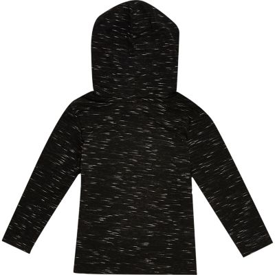 Mini boys black lightweight hoodie